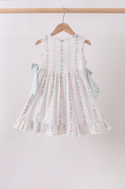 Bow Floral Applique Dress