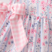 Pink Floral Applique Bow Bloomer Set