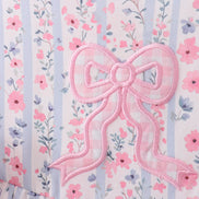 Pink Floral Bow Applique Bow Dress