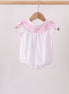 Pink Bow Smocked Swiss Dot Bubble