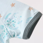 Blue Turtle Bamboo Romper