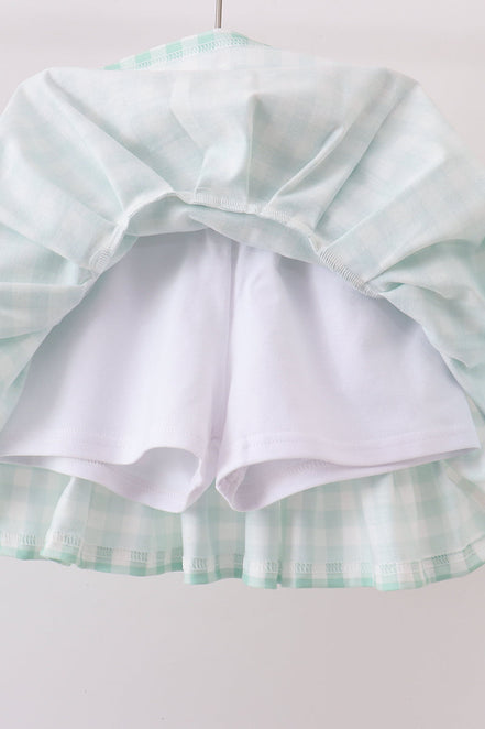 Green Golf Embroidered Skorts Set