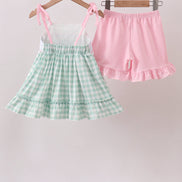 Green Golf Embroidered Ruffle Set