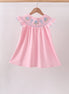 Pink Hydrangea Bow Smocked Dress
