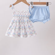 Blue Floral Bloomer Set