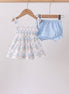 Blue Floral Bloomer Set