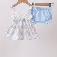 Blue Floral Bloomer Set