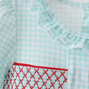 Blue Apple Smocked Dress