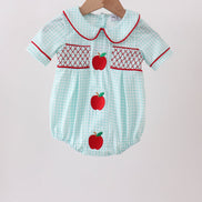 Blue Apple Smocked Bubble