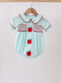 Blue Apple Smocked Bubble