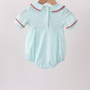 Blue Apple Smocked Bubble