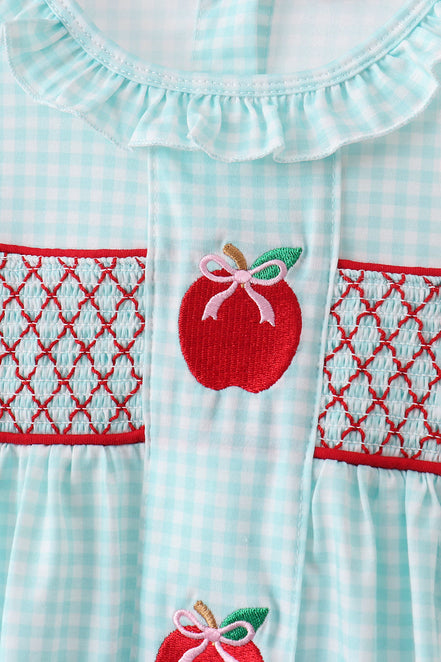 Blue Apple Smocked Ruffle Shorts Set