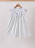 Blue Floral Embroidered Dress