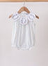 Blue Floral Embroidered Bubble