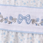 Blue Floral Smocked Ruffle Bloomer Set