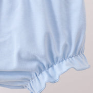 Blue Floral Smocked Ruffle Bloomer Set