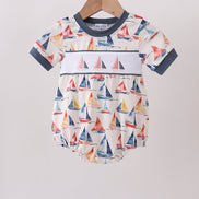 Blue Sailboat Smocked Bubble
