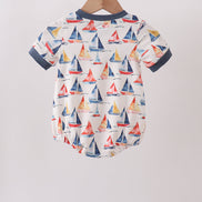 Blue Sailboat Smocked Bubble