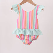 Rainbow Stripe UPF Swim One-Piece