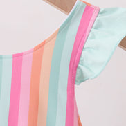 Rainbow Stripe UPF Swim One-Piece