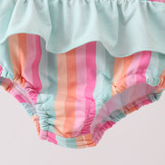 Rainbow Stripe UPF Swim One-Piece