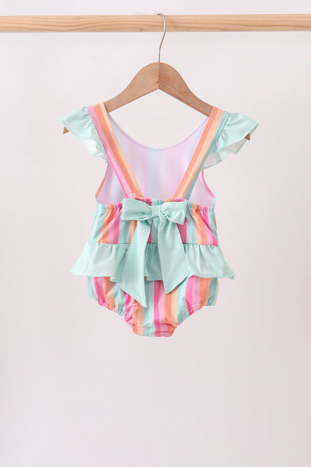 Rainbow Stripe UPF Swim One-Piece