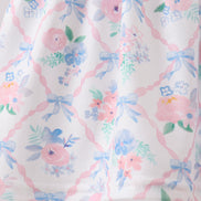 Blue Floral Smocked Bloomer Set