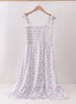 Blue Floral Smocked Mom Dress