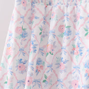 Blue Floral Smocked Mom Dress