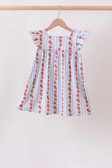 Red Apple Applique Dress