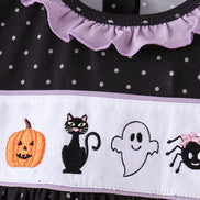Black ghost spider embroidery ruffle dress