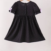 Black ghost spider embroidery ruffle dress