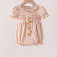 Khaki Pumpkin Smocked Ruffle Bubble