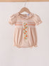 Khaki Pumpkin Smocked Ruffle Bubble