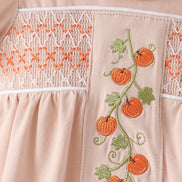 Khaki Pumpkin Smocked Ruffle Bubble
