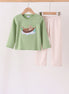 Sage Puppy Fishing Gingham Pants Set