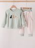 Sage hunting embroidery Pants set