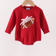Maroon football bow sequin bubble