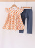 Pumpkin Bow Ruffle Pants Set