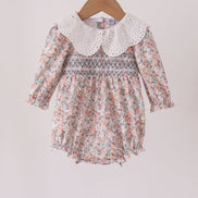 Floral smocked lace bubble