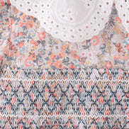 Floral smocked lace bloomer set