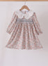 Floral smocked lace dress