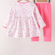 Pink Cowboy boots Smocked Pants Set