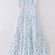 Marine creature print dress mom & me
