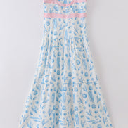 Marine creature print dress mom & me