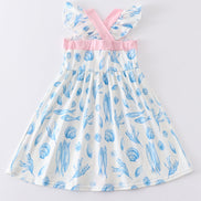 Marine creature print dress mom & me