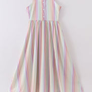 Multicolored stripe women dress
