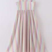 Multicolored stripe women dress