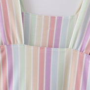 Multicolored stripe women dress