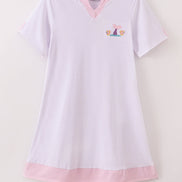 White mermaid embroidery cover up mom & me